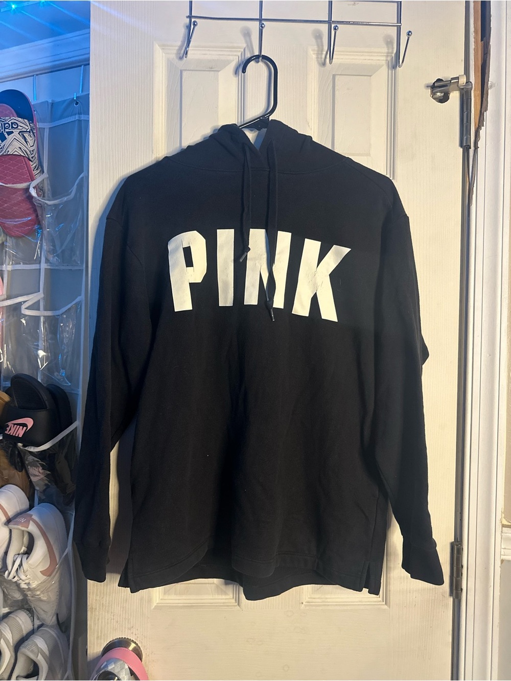 PINK Victoria's Secret Black Hoodie with White PINK Logo